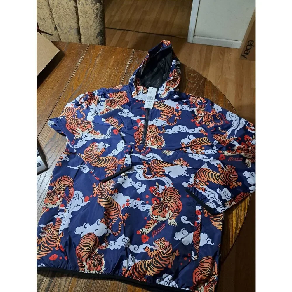 New XL Reason Brand Anorak Hooded Pullover Jacket Wimdbreaker
